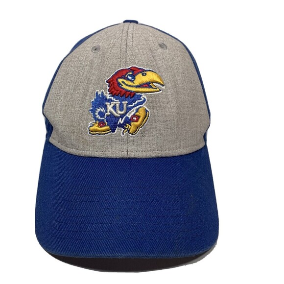 Kansas Jayhawks Fan Favorite Adjustable Hat Blue Gray - Picture 1 of 11